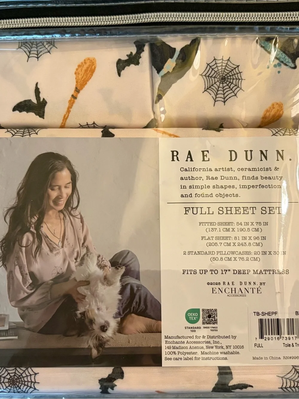 BRAND NEW Rae Dunn full size Halloween theme sheet set